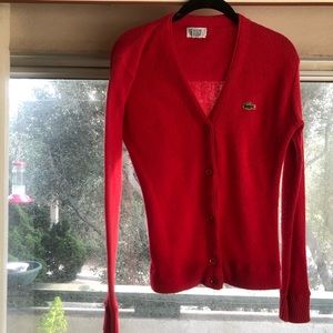 Lacoste Izod Red Button Down Women’s Cardigan